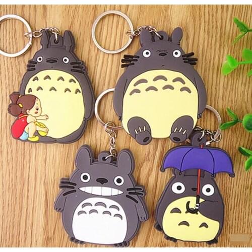 New 30 pcs Mixed Japanese anime My Neighbor Totoro PVC Key Ring Cartoon Keychains Bag Pendant T-35