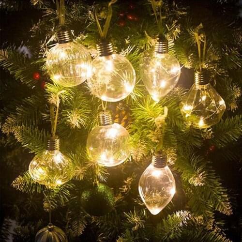 New Christmas Ball Simulation Light Bulb Christmas Tree Lighting Small Pendant Christmas Shaped Filament Home Decor