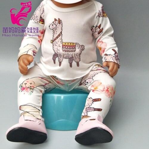 Doll clothes pants alpaca pajamas for newborn baby doll sleeping wear sets for 18" girl dolls clothes toys wear kids gift
