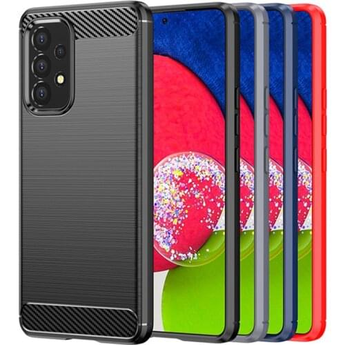 Silicone Cover For Samsung Galaxy A52 Case For Samsung A52 Cover Carbon Fiber Shockproof Protective Phone Bumper For Samsung A52