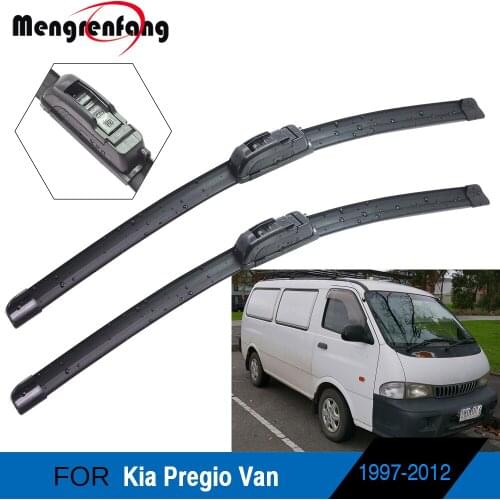 For Kia Pregio Van Car Styling Front Windscreen Wiper Blades Soft Rubber Wiper J Hook Arms 1997-2012