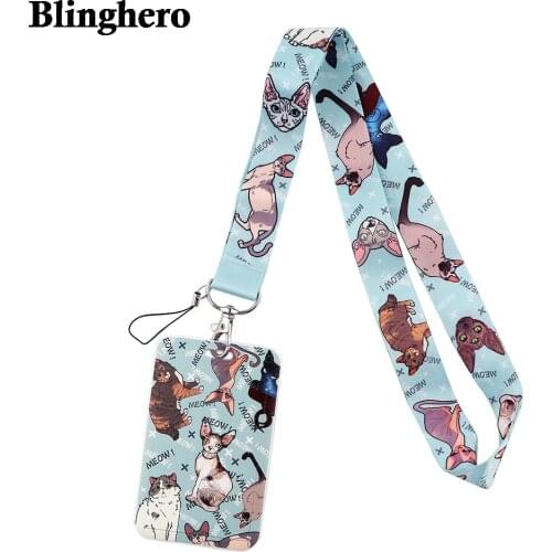 CB514 Cartoon Cat Cell phone Lanyard For Key ID Card Passport Gym USB Badge Holder DIY Hanging Rope Neck Lanyards