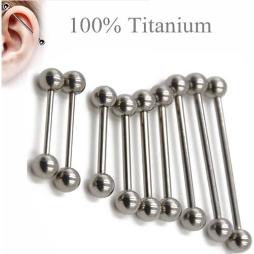 Showlove 1pcs14G/16G Titanium Industrial Bar Tongue Barbell Rings Nipple Bar Piercing Wholesale Body Jewelry