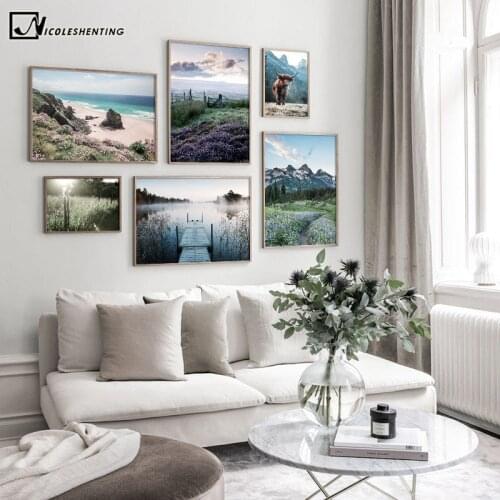 Sunrise Nature Landscape Canvas Painting Vacation Tourism Wall Art Poster Nordic Print Photography Creative Picture Home Decor