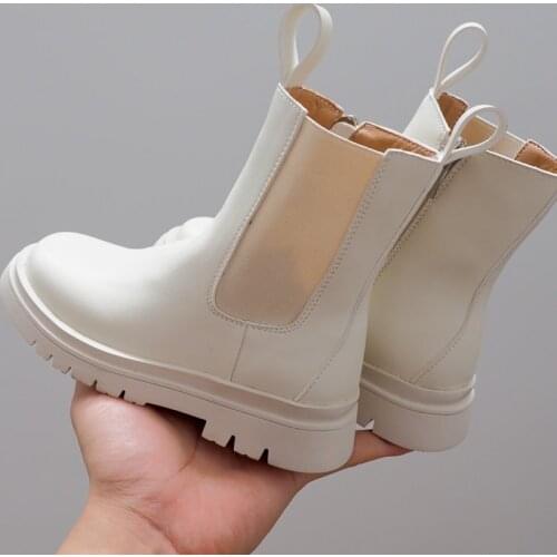 Warm Kids Winter Snow Boots Soft Leather Princess Shoes Comfortable Chelsea Boots For Girls 2#11/10d50