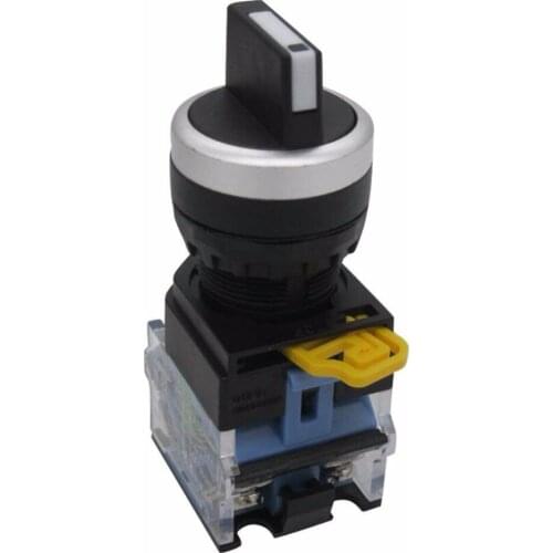 TWTADE/1Pcs 22mm 2 No Three 3 - Positions Latching Rotary Select Selector Switch 440V 10A LA38-20X