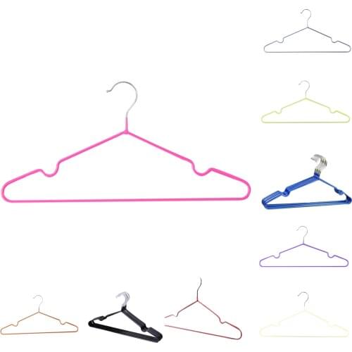 10 pcs/lot Children Adult Non-Slip Metal Shirt Trouser Hook Hangers Coat Hanger Clothes Accessories Rack (black)