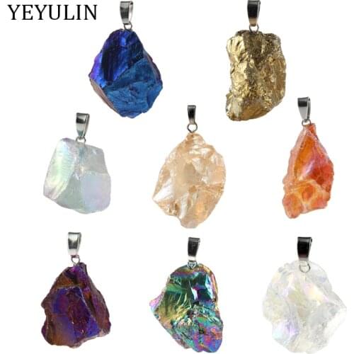 High Grade Geometry Natural Stone Charms Pendant For Making Jewelry DIY Accessories random size