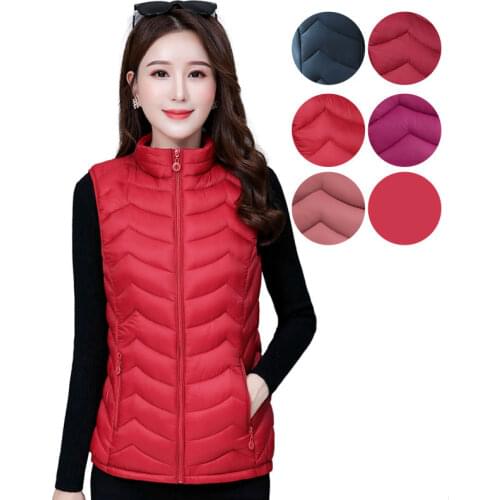 Woman Jacket Vest Autumn and Winter down Cotton Vest Coat Womens Short Light Chaleco Mujer