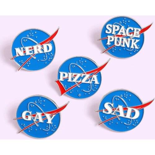 Women on Clothes SAD NERD PIZZA Pins Metal Gay Brooch Enamel Pin Woman Brooches for Badges on Backpack Badge Gifts Jewelry