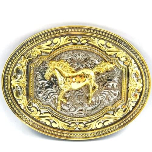 Gold color alloy vintage punk Belt Buckle Western cowboy mens personality horse eagle cow pattern Buckles for jeans pants belts