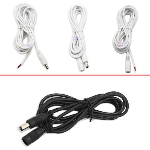 0.5m 1m 2m 3m 5m 10m DC cable connector DC Power Plug with extension wire DC female and Male Jack adapter 5.5 * 2.1 mm
