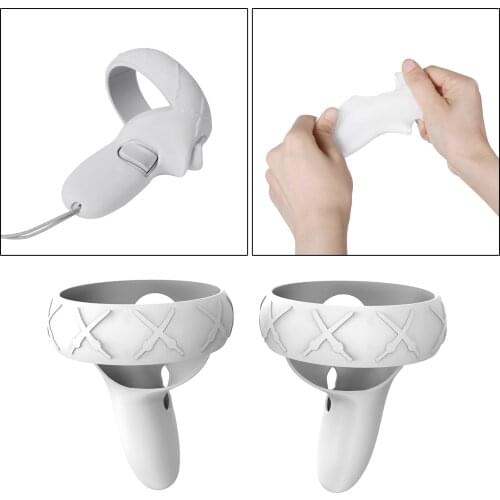 1 Pair Silicone Touch Controller Grip Cover for Quest 2 Skin Anti-Throw Handle Protective Sleeve Accessories VR