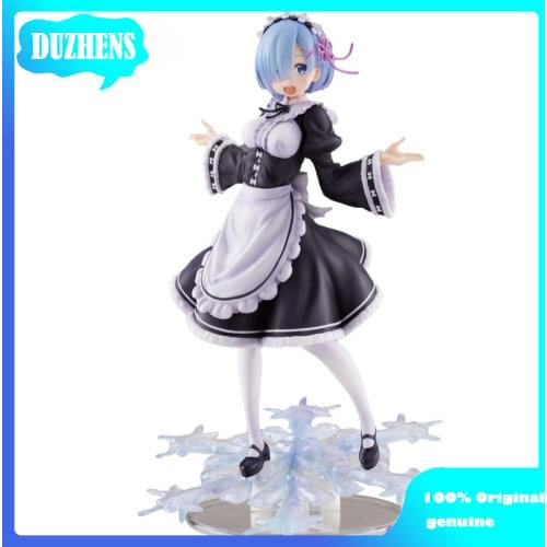 Original genuine Re:Zero kara Hajimeru Isekai Seikatsu REM 27cm maidservant snowflake Action Figure Anime Figure Model Doll Gift