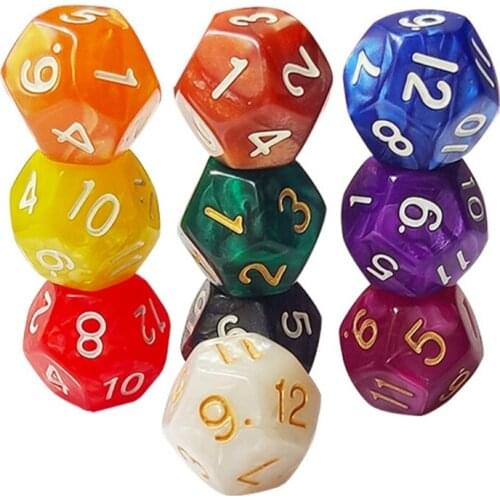 12 Sided Digital Dice Number Wood Dice Party Family DIY Games Printing Engraving Kid Educational Polyhedral Toys Accessary