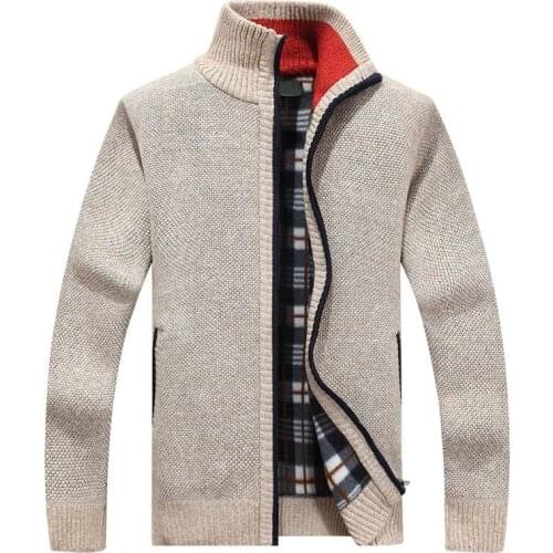 2019 New Mens Sweaters Autumn Winter Warm Cashmere Wool Zipper Cardigan Sweaters Man Casual Knitwear Sweatercoat male clothe