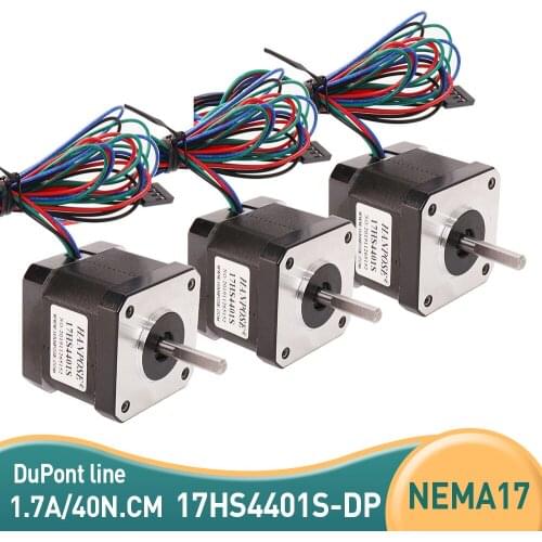 3PCS 42BYGH Nema17 Step Motor 4-lead (17HS4401S-DP) 42X40mm Nema17 motor 1.8 degree stepper motor for CNC milling machine