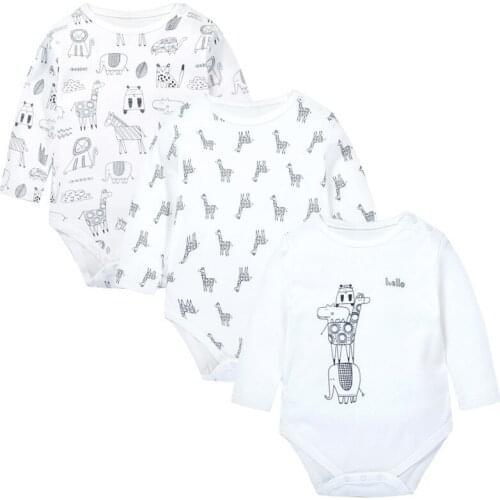 3 pieces / lot New Zebra Elephant Baby beautiful print Sports suit for kids natural cotton clothing with Long sleeves for boys