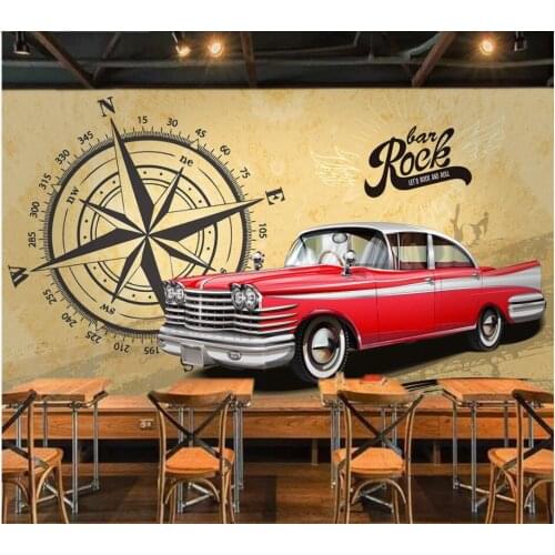 3d wall murals wallpaper for living room Modern minimalist red classic car background home decor photo wallpaper for walls 3 d