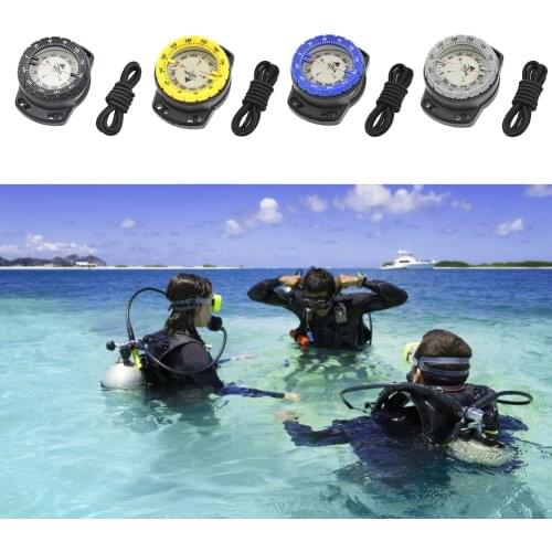 50m Scuba Diving Compass Multi-function Camping Climbing Hiking Luminous Elastic Rope Underwater Waterproof Compass Watch