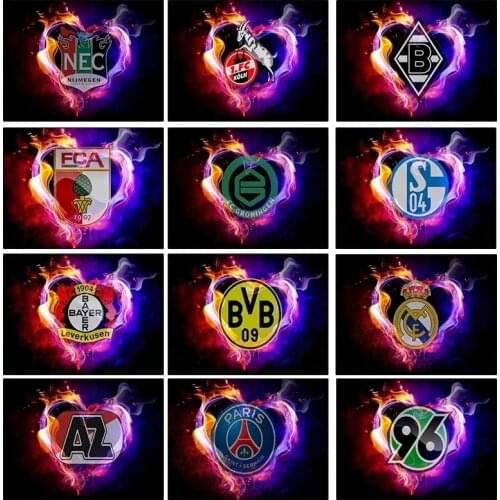 5D Diy Football Team Logo Diamond Painting Cross Stitch Kit Full Diamond Embroidery Winter Mosaic Art Rhinestone Decorative Pain