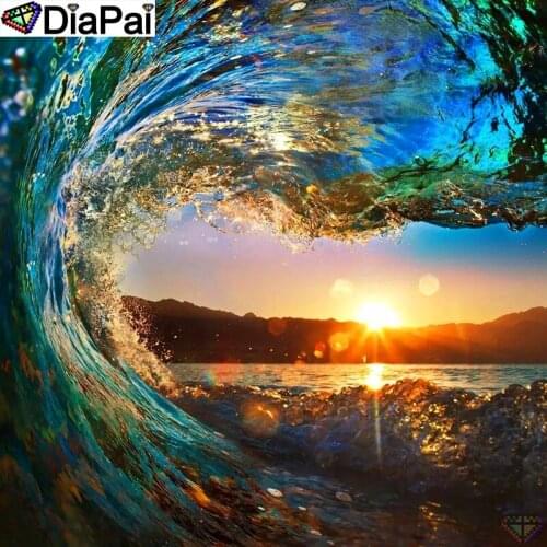 DiaPai 100% Full Square/Round Drill 5D DIY Diamond Painting "Wave sunset scenery"Diamond Embroidery Cross Stitch 3D Decor A20064