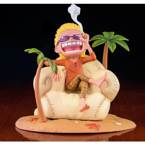 Anime Donquixote Doflamingo One Piece Childhood vacation Doflamingo Pvc Classic Collection Figure Model Toy 14cm