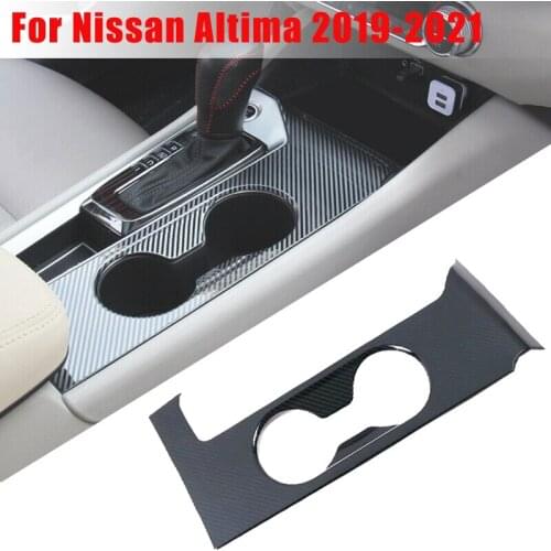 Car Interior Water Cup Holder Frame Cover for Nissan Altima 2019 2020 2021 Stainless Steel Black Silver Decoration Panel