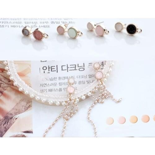 Free Shipping 10PCs 9*21MM Roung Glitter Bling Gold Tone Alloy Stud Earrings DIY Ornament Accessories Fashion Girl Earring Charm