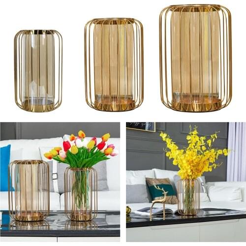 Bonsai Flower Vase Terrarium Planter Pot Metal Frame Home Office Art Decor L