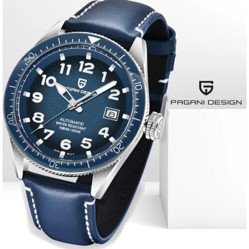 PAGANI Design Automatic Mens Watches Top Brand Luxury Watches Mens Business Leather Wristband Waterproof Luminous Wristwatches