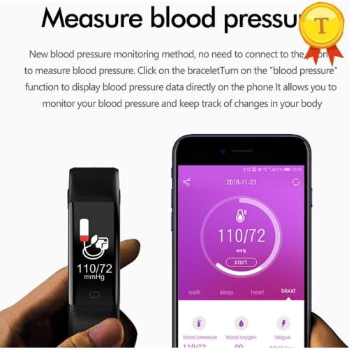 Color display Bluetooth Smart Band Bracelet IP68 Waterproof Swimming Heart Rate blood pressure monitor wristband for ios android