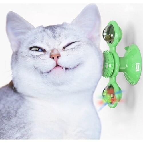 Cat Chew Windmill Toys Pet Interactive Puzzle Molar Toy Catnip Turntable Treat Furniture Kitten Toothbrush Pet Supplies Puppy