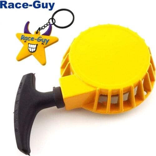 Yellow Aluminum Pull Start Recoil Starter For 2 Stroke 47cc 49cc Pocket Bike Mini Moto Dirt Kids ATV Quad