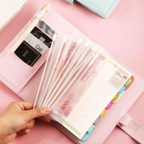 New A6 PU Leather Notebook Binder File Folder Notepad Cover Leather Ring Binder Budget Organizer Office For School 2021
