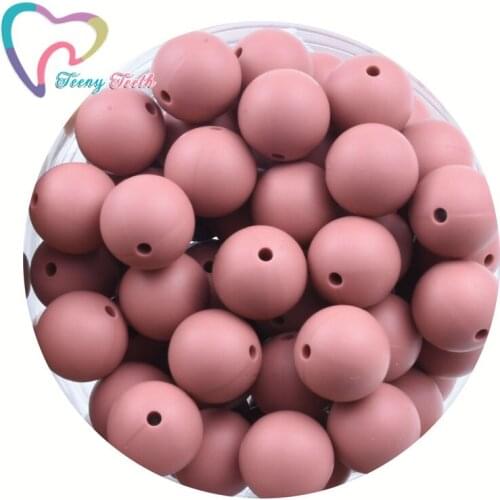 Teeny Teeth 100 PCS Maroon Silicone 9-19 MM Round Beads DIY Silicone Baby Necklace Bracelet Chain Teething Pendant Accessories