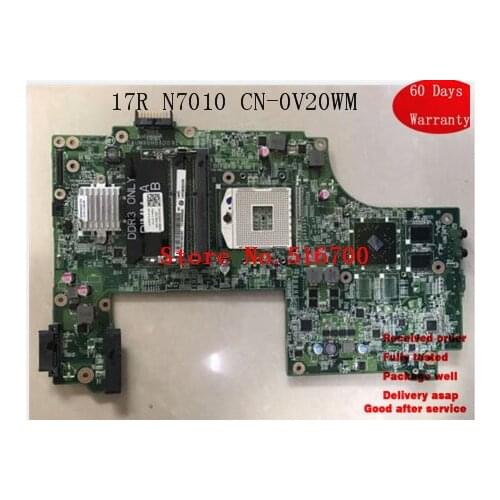 Placa Motherboard For Dell Inspiron 17R N7010 CN-0V20WM V20WM Motherboard DAUM9BMB6D0 Test OK