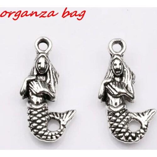 MIC 15pcs Fashion Zinc Alloy Lovely Mermaid Charms pendants DIY Jewelry 12 x 22.5mm (za307)