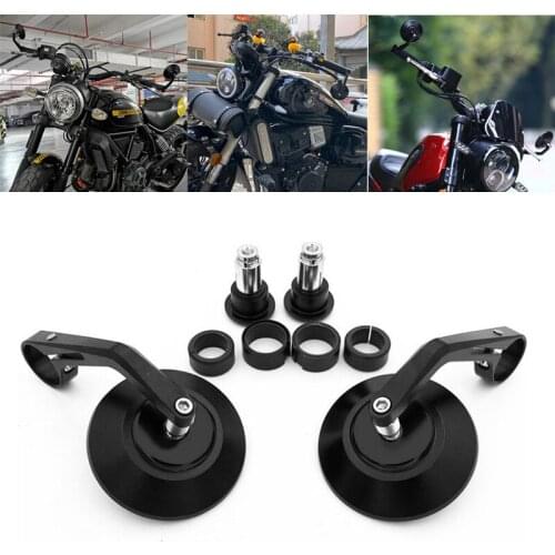 Motorcycle Rear View Mirror for Harley 48XL 883 Ducati BMW Cafe Racer Bobber Rearview Side Mirrors Handle Bar End Mounted Mirror