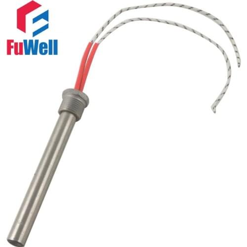 304 Stainless Steel Threaded Single End Heating Tube Cartridge Heater 16x200mm 1000W 220V/110V/380V DN20 (25mm)