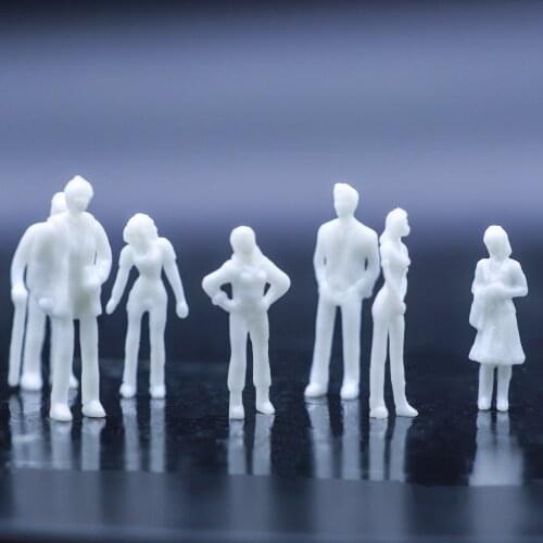 1:75 Scale Unpainted People Miniature White Figures Architectural Model Human Scale ABS Plastic People 300pcs/lot