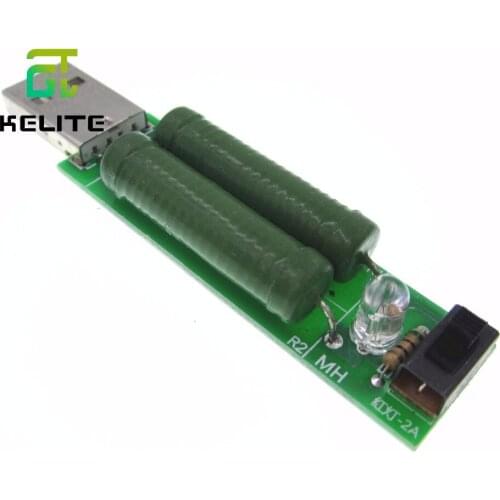 New 10pcs/lot USB mini discharge load resistor 2A/1A With switch 1A Green led, 2A Red led