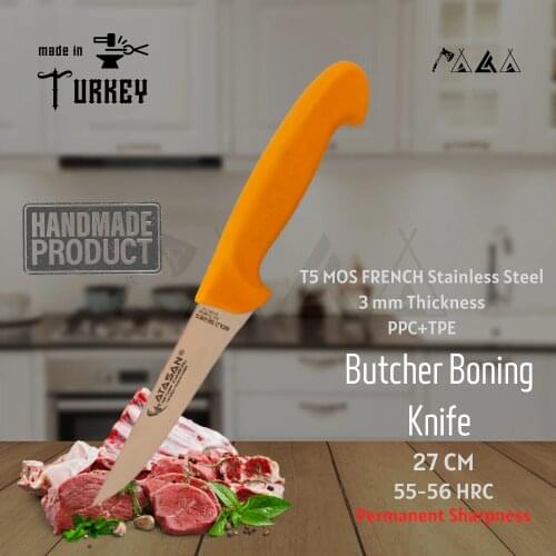 ATASAN Gold Series Butcher Boning Knife 01 Steak Meat Handmade High Quality Professional Stainless Steel Chefs Knives Turkish