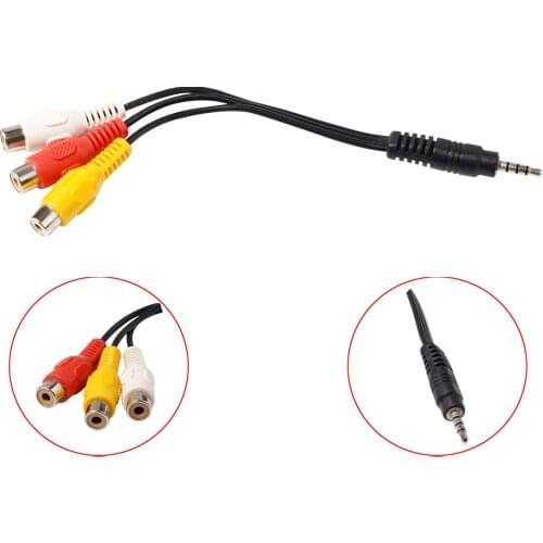 New For 1 3.5mm Aux male stereo to 3 RCA female audio video AV adapter cable for high-performance video and audio playback