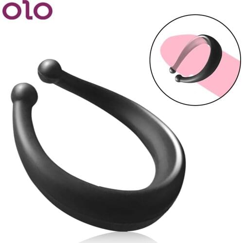 OLO Penis Ring Delay Ejaculation Male Foreskin Corrector Cock Ring Sex Toys for Men Male 2PCS/Set Silicone Extender Daily/Night