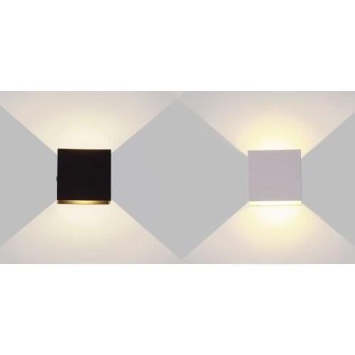 Modern Home Art Wall Lamp Nordic Style Aluminium Alloy Square Indoor Lighting Wall Light Living Room Bedroom Decor Bedside Lamps