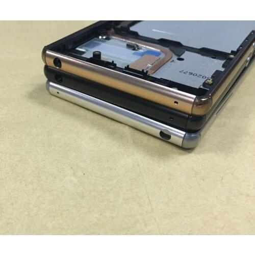 Middle Frame for Sony Xperia Z4 Z3+ E6553 Single Card Frame Bezel LCD Housing Mid Faceplate + Side Button + Dust Plug Cover