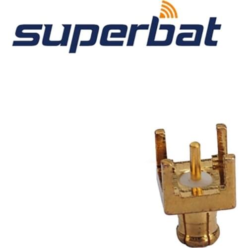 Superbat 10pcs MCX thru hole Plug Male PCB Mount with solder post RF Connector