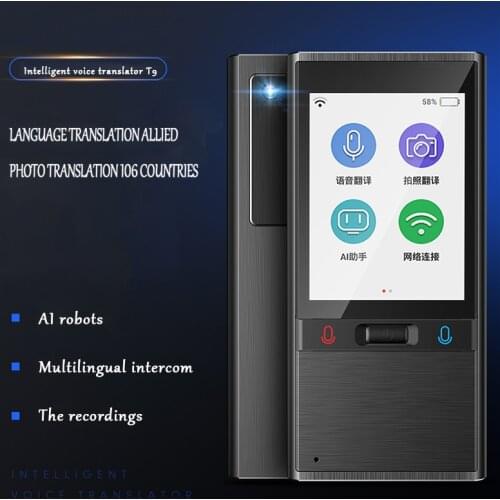 T9 2.8inch Screen AI Intelligent Voice Text Photo Translator Machine 2100mAh Multi-language Offline Real-time Simultaneous Trans