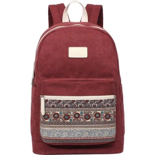 Women Vintage Canvas Backpack Fashion School Bag for Teenage Girls Casual Female Travel Rucksack Mochilas 3 Colors 2 Sizes
